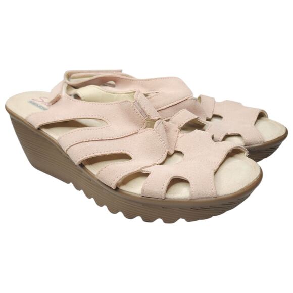 Skechers Memory Foam Platform Wedge Sandals Womens Size 8.5 Preppy Bohemian - Picture 1 of 6